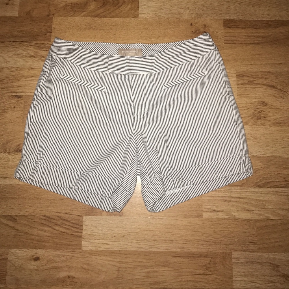 Seersucker blue and white shorts